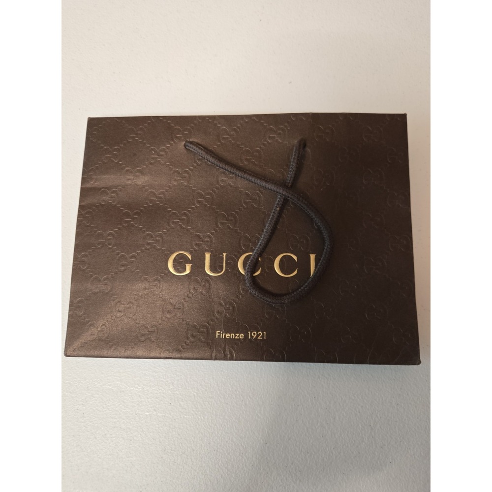 Gucci Brown Shopping Bag Firenze 1921 GG Monogram Rope Handles Medium